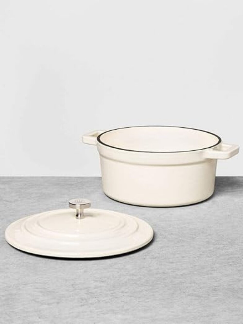 Hearth & Hand By Magnolia 0.5qt Enameled Cast Iron Mini Dutch Oven Cream